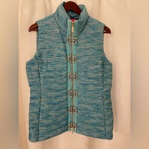 Lilly Pulitzer Noella Vest Turquoise Oasis Size Medium